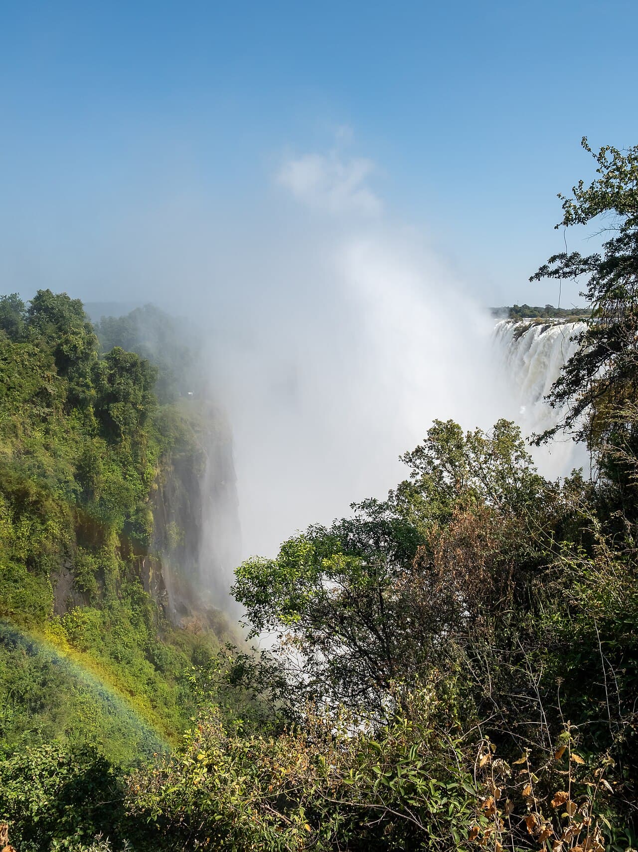 Victoria Falls and its rising mist